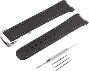 20mm Rubber Silicone Replacement Watch Band for Omega Seamaster 300 AT150 Aqua Terra 8900 Steel Buckle Series Watch Strap