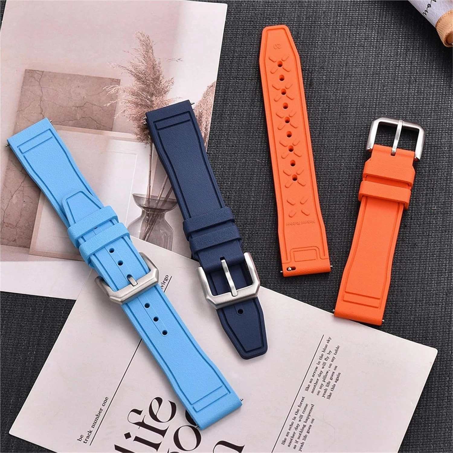 20mm 21mm 22mm Watch Strap Rubber Silicone Diving Quick Release Watchbands Men Women Stainless Steel Buckle