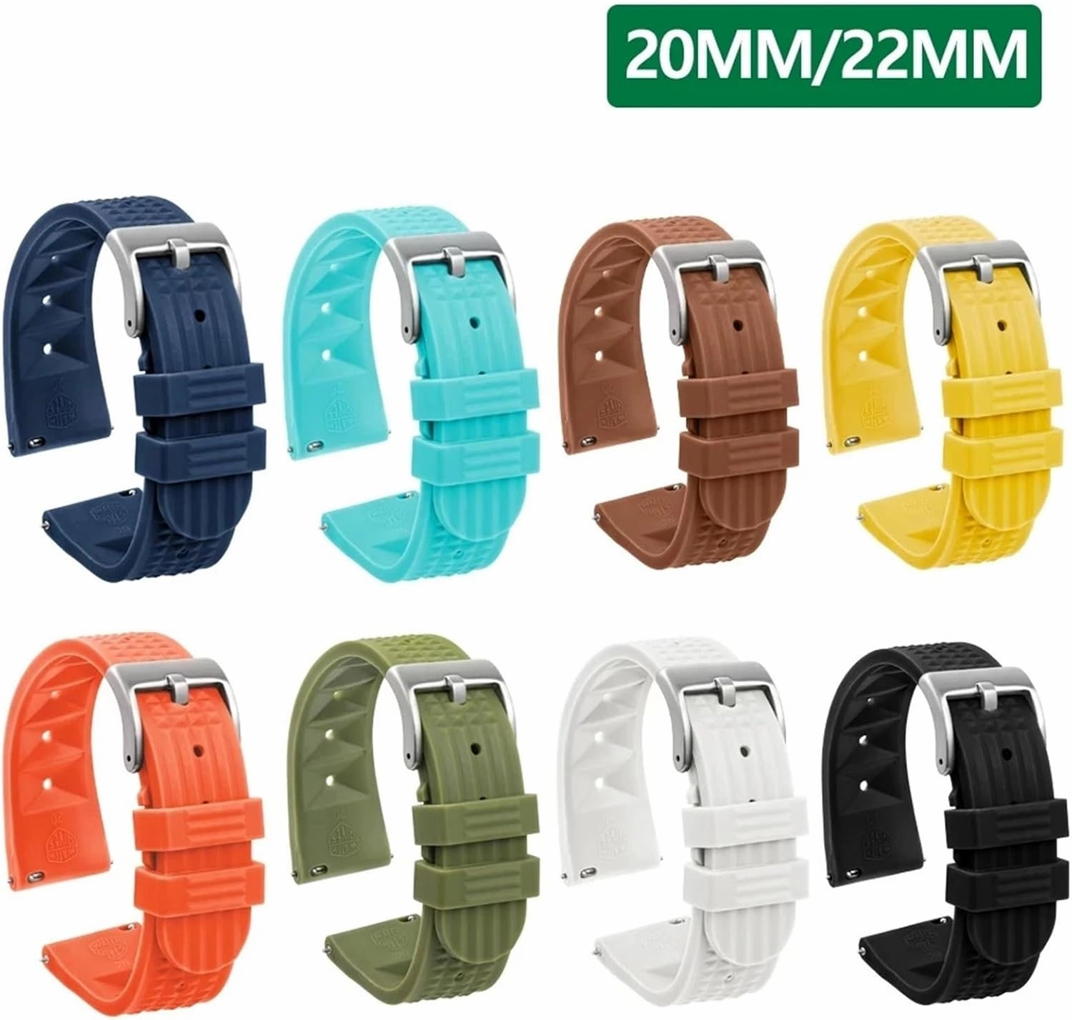 20mm Rubber Watch Band 22mm Universal Quick Replacement Rubber Watchband Strap Watch Accessories