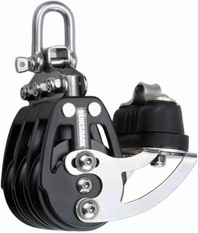 2261-38 mm Fixed Triple Adjustable Cam Aluminum Sailing Block - Max Line: 1/4” (6 mm), Safe Working Load (SWL): 1700 lbs, Breaking Load: 3700 lbs (1-Pack)