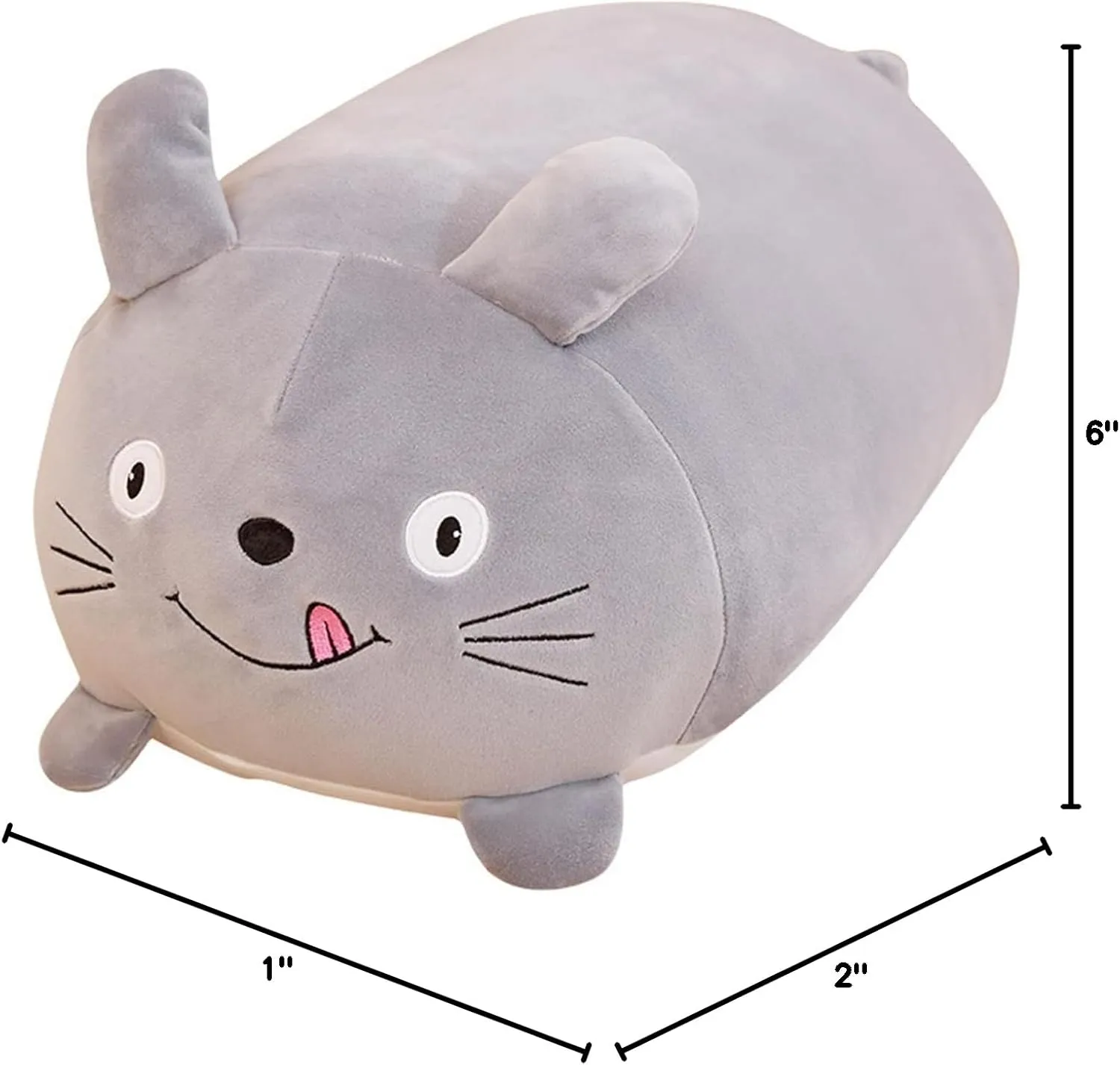 24 Inch Long Plush Grey Bunny Stuffed Animal Rabbit Hugging Pillow Cuddly Rabbit Pillow Plushies Toy Home Decor Anime Gifts for Kids and Lovers