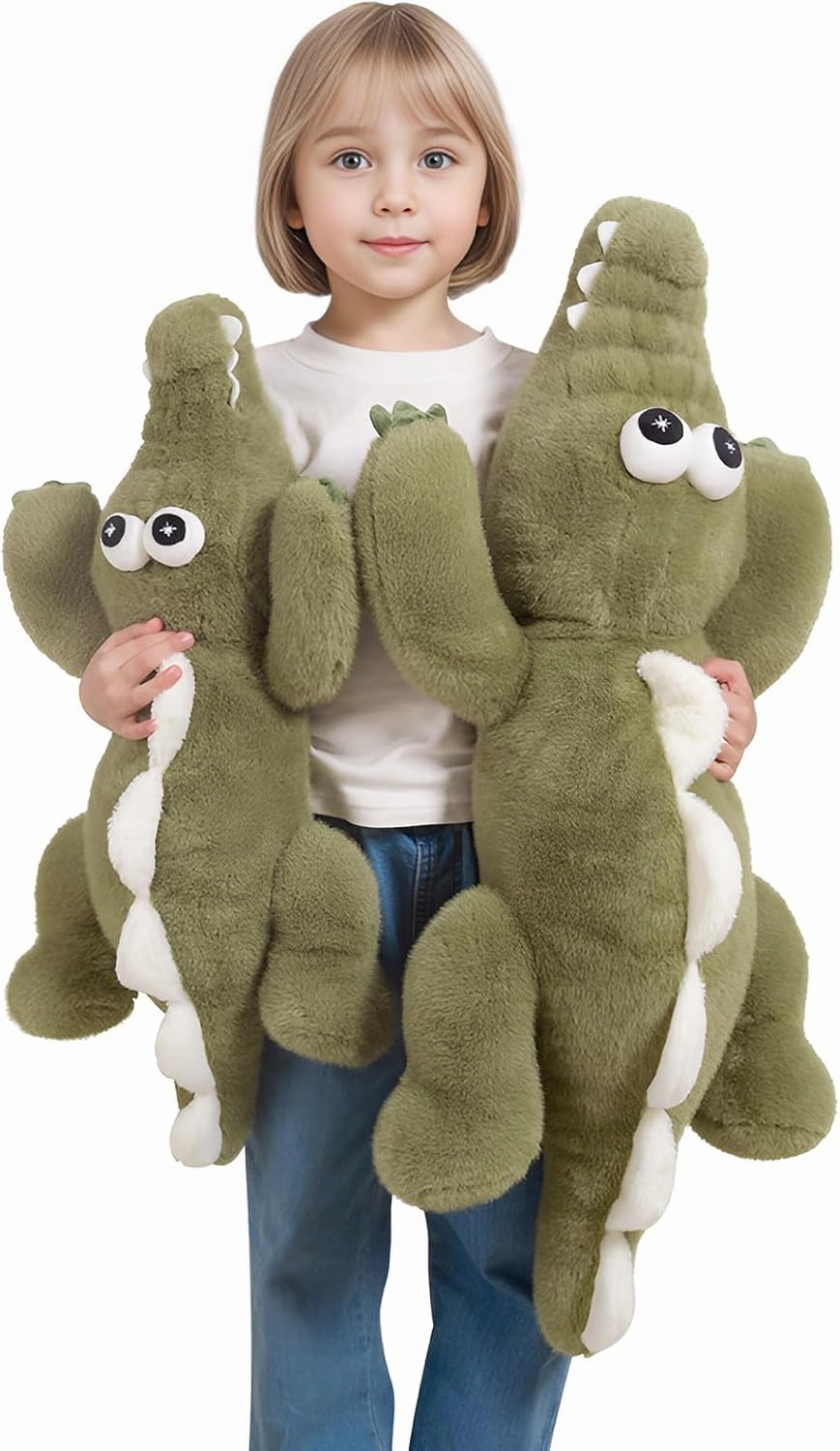 24 inch Green Alligator Stuffed Animal, Giant Crocodile Body Pillow Plush Toys, Home Decor Birthday Gifts for Boys Girls Adults Kids, Easter, Birthdays