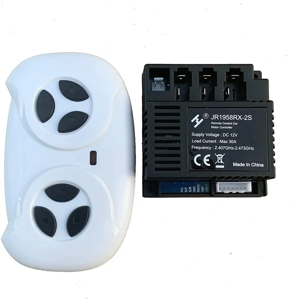 2.4G Bluetooth Remote Control and JR1958RX-2S Receiver Kit Kids Powered Ride On Car,Controller Control Box Accessories for Children Electric Ride On Car Replacement Parts