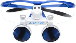 2.5X Portable Binocular Loupes 420mm Working Distance Optical Glasses (Blue)