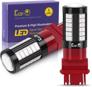 2800Lms T25 Wedge 3156 3157 LED Strobe Brake Lights Bulbs, Red 3057 4057 4157 3157KX 3057KX 4057K 3457 Flashing Stop Lamps Upgrade