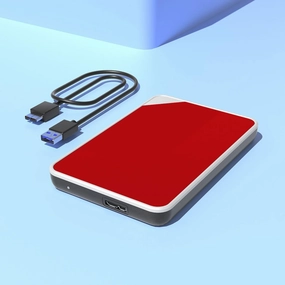 2.5" External Hard Drive Enclosure USB 3.0 to SATA III (6Gbps), Tool-Free for SSD/HDD 7-9.5mm - Compatible with Windows/Mac/PS5/Xbox (Red)
