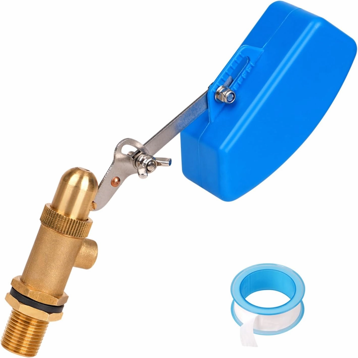 2 Pack Brass Float Valve 1/2 Inch, Livestock Water Tank Float Valve Switch Brass Float Ball Valve Shut Off Pool Auto Fill Valve for Automatic Waterer