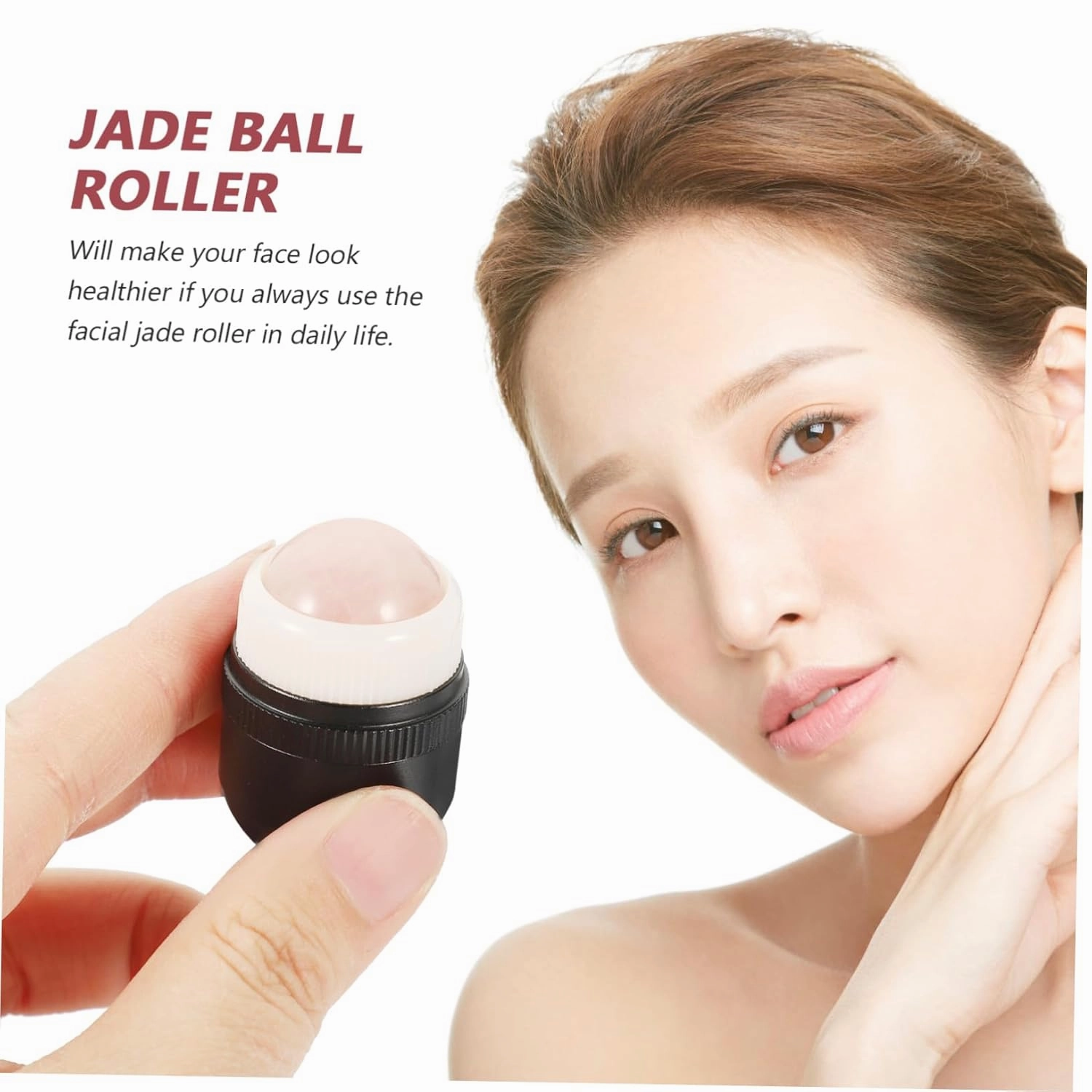 2 Sets Facial Roller Jade Globe Massager Jade-ball Roller Massager Face Care Tool Facial Massage Tool