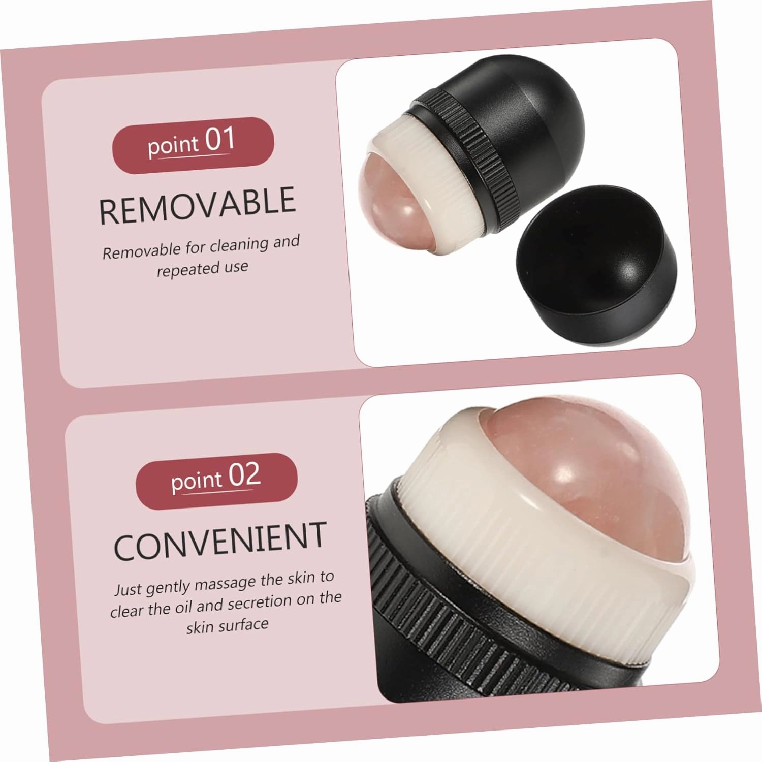 2 Sets Facial Roller Jade Globe Massager Jade-ball Roller Massager Face Care Tool Facial Massage Tool