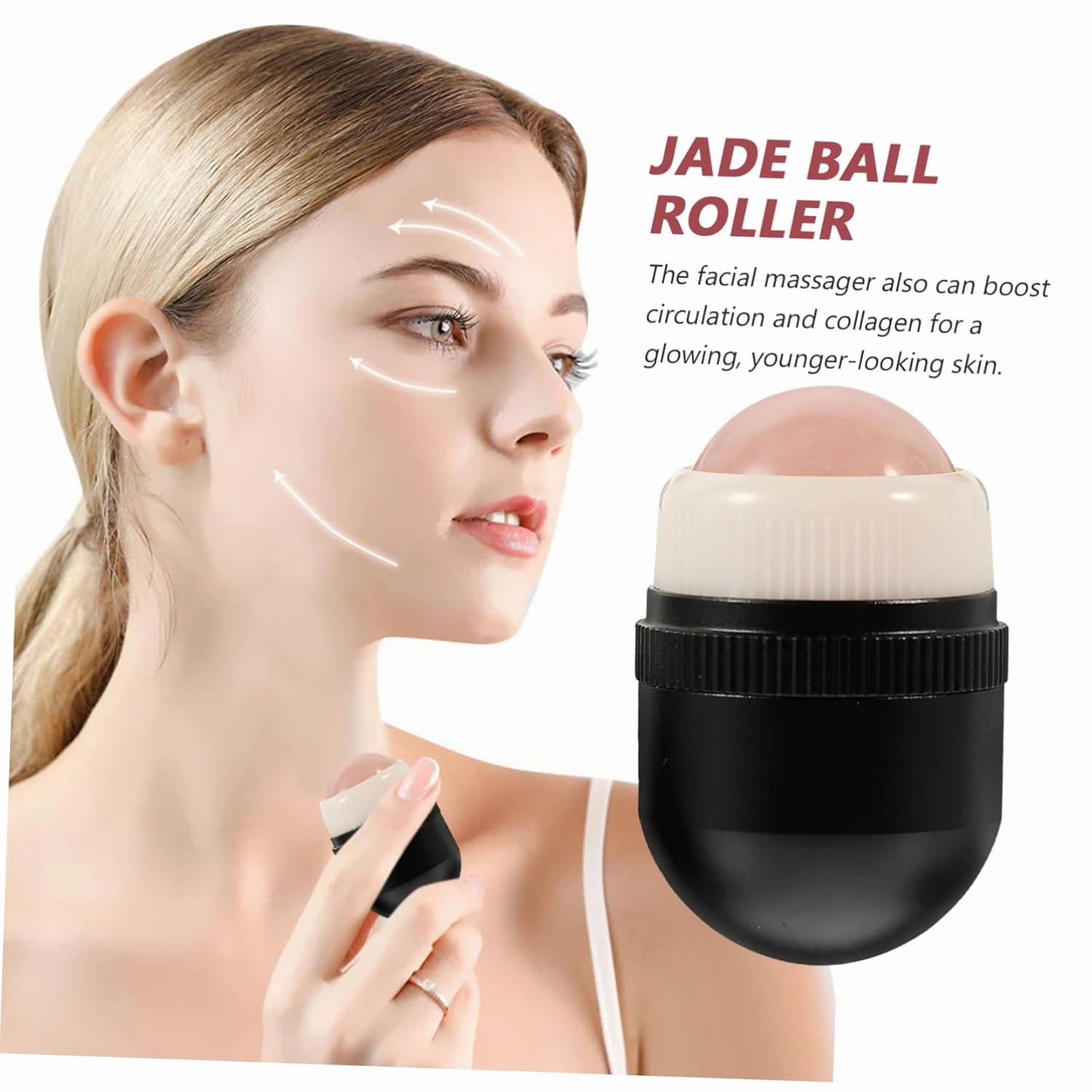 2 Sets Facial Roller Jade Globe Massager Jade-ball Roller Massager Face Care Tool Facial Massage Tool
