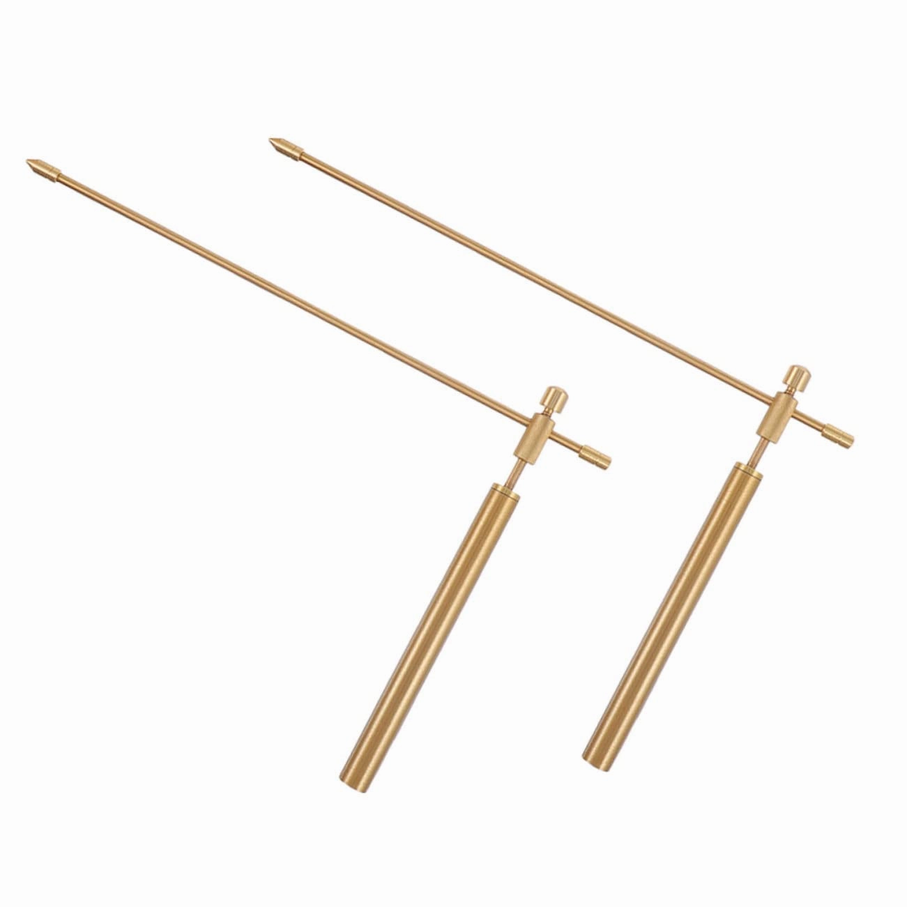 2pcs Copper Dowsing Rods Portable Detection Tool for Water Divination with Comfortable Handles and Storage Bag Present for Energy and Feng Shui Enthusiasts