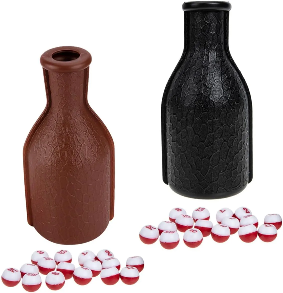 2sets Billiard Shaker Bottle Set Portable Plastic Dice Props Shaker Bottles Fun Dice Game for Billiard Easy to Clean and Use for Parties and Family Entertainment