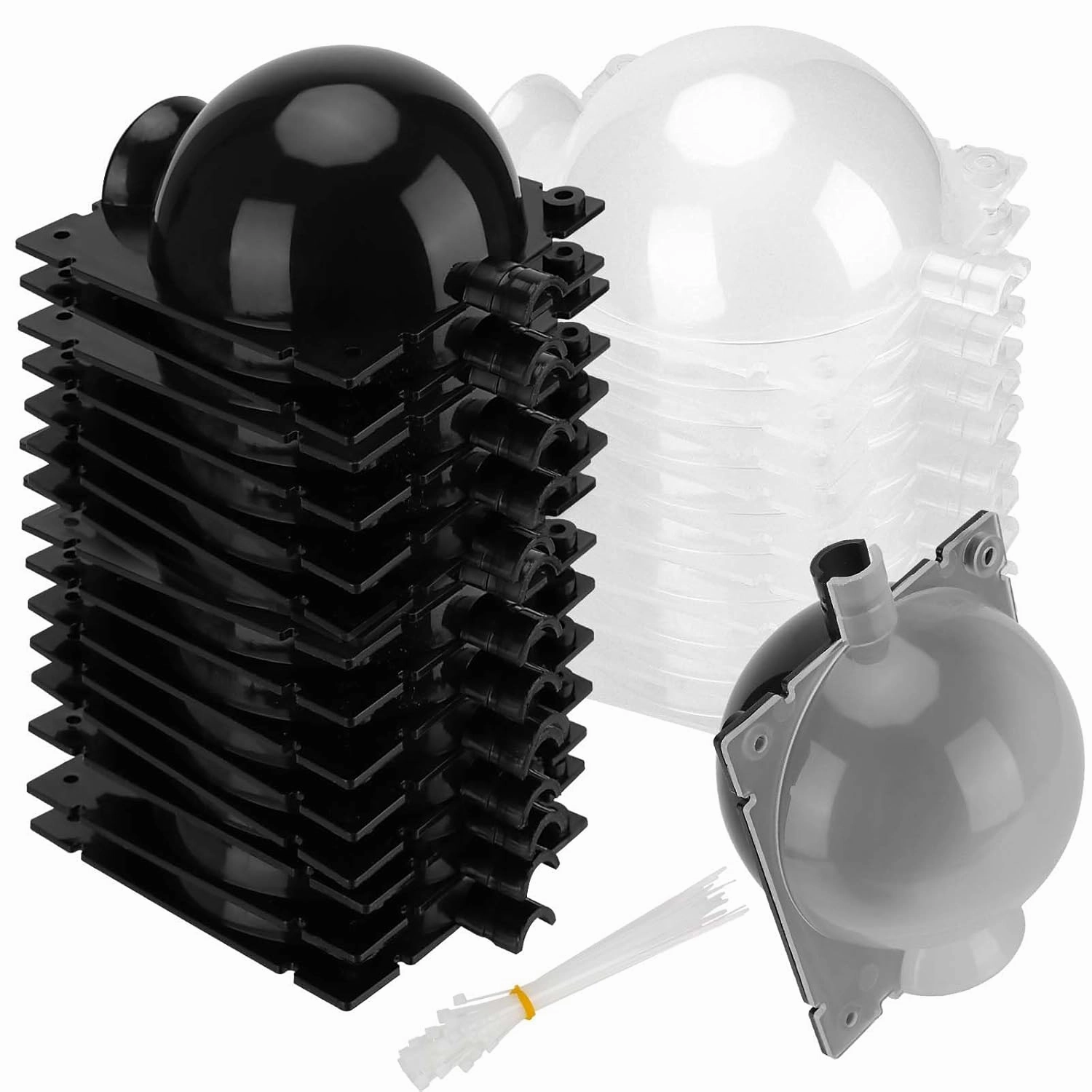 30 PCS 3.15 Inches Plant Root Growing Ball, High Pressure Propagation Ball Box with Zip Ties, Plastic Plant Rooting Grafting Box Air Layering Device for Plants, Medium, Translucent Black
