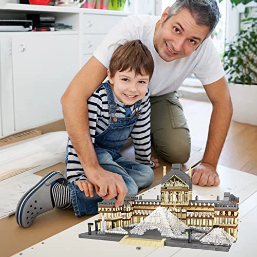 3300  Pieces Architectural Louvre Miniature Block Set - World Famous Architectural Model Toys Gifts for Kids and Adults (LFG-001)