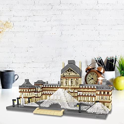 3300  Pieces Architectural Louvre Miniature Block Set - World Famous Architectural Model Toys Gifts for Kids and Adults (LFG-001)
