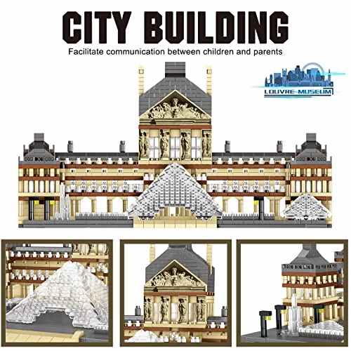 3300  Pieces Architectural Louvre Miniature Block Set - World Famous Architectural Model Toys Gifts for Kids and Adults (LFG-001)