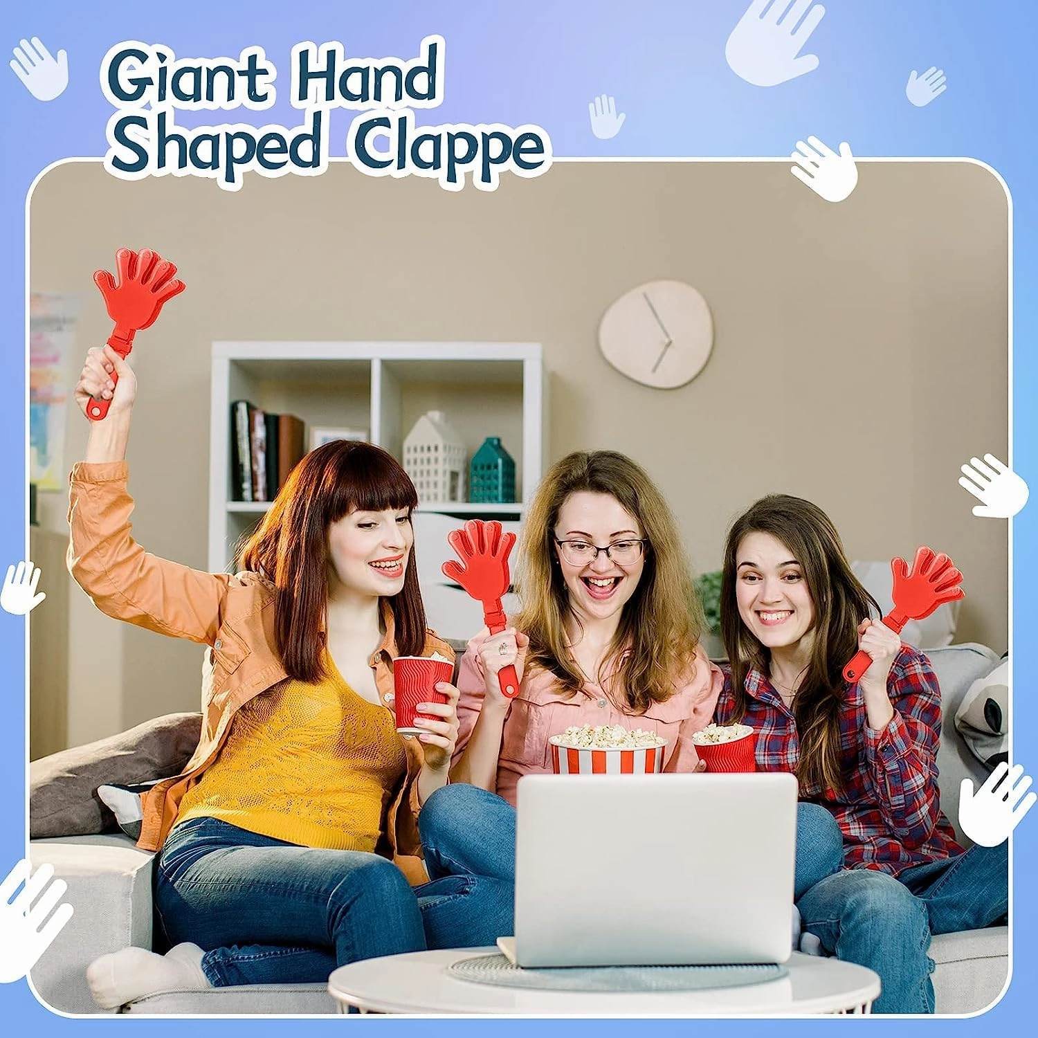 36 Pcs Coral Red Hand Clappers 7.5 Inch Clappers Noisemakers Noise Makers Party Favors Plastic Party Clapper for Sporting Events Cheers Ball Dance Basketball Football Noisemakers（Coral Red）