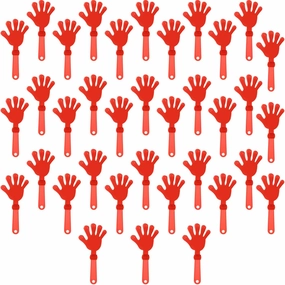 36 Pcs Coral Red Hand Clappers 7.5 Inch Clappers Noisemakers Noise Makers Party Favors Plastic Party Clapper for Sporting Events Cheers Ball Dance Basketball Football Noisemakers（Coral Red）