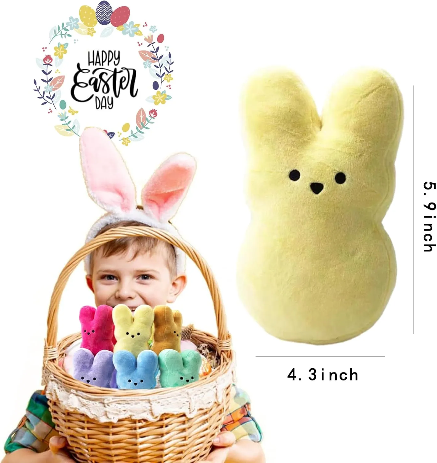 36Pcs Easter Bunny Stuffed Animal, Cute Animal Carrot Peep Bunny Doll, Easter Basket Stuffers, Rabbits Animal Easter Bunny Plush Doll Toy Desktop Sofa Decor