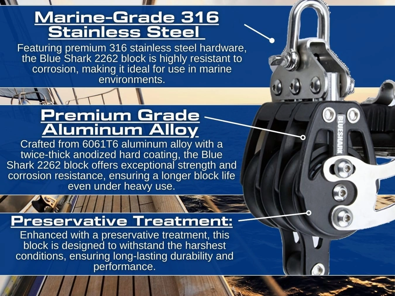 38mm Aluminum Sailing Blocks Choose Style and Quantity