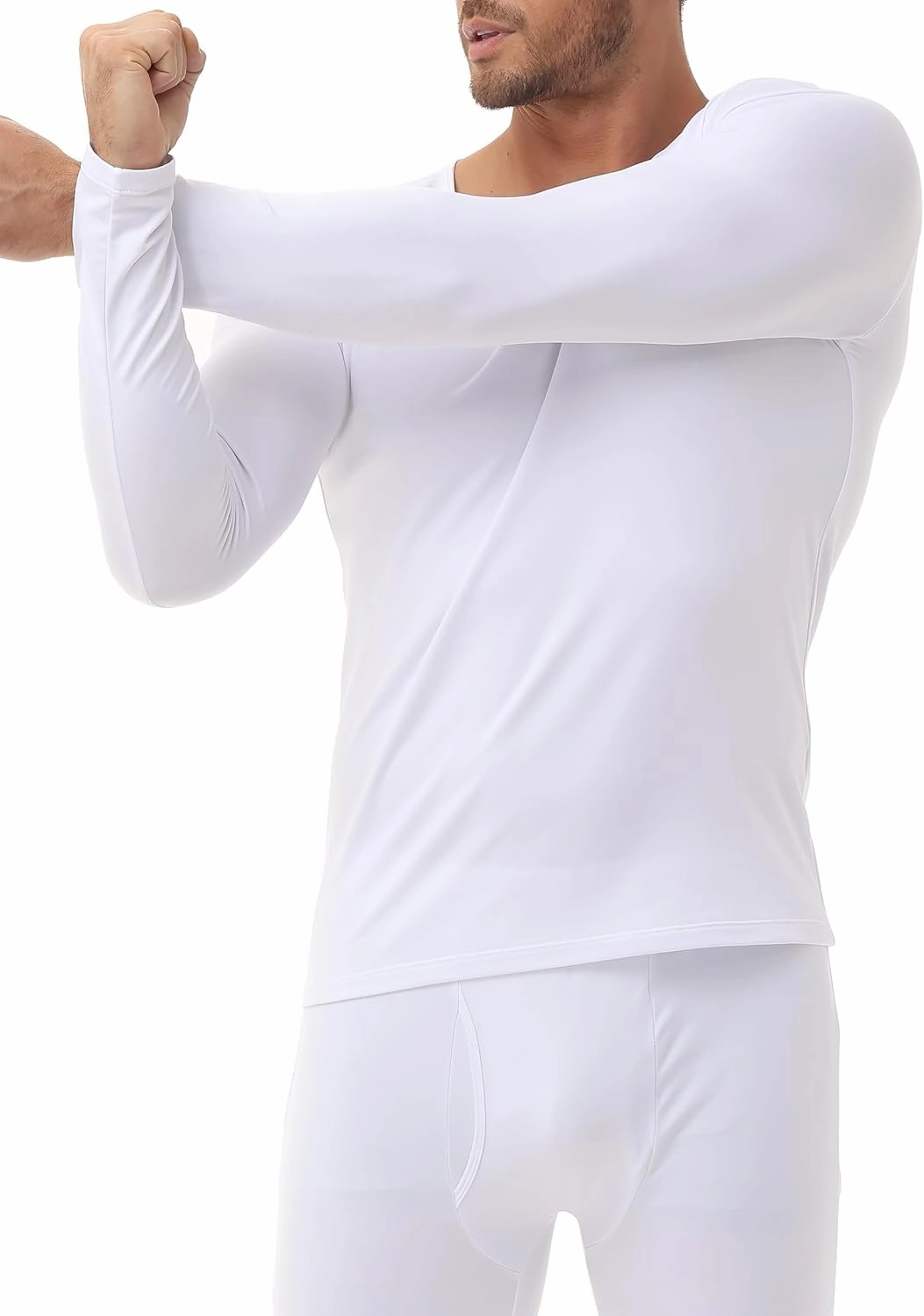 3 Pack Long Sleeve Thermal Shirts for Men Fleece Lined Soft Underwear Cold Weather Warm Base Layer Winter Pajama Tops