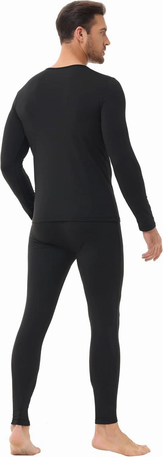 3 Pack Thermal Underwear for Men Long Johns Fleece Lined Soft and Warm Set Base Layer for Cold Weather