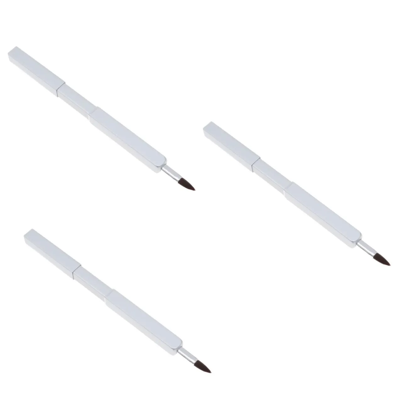 3pcs Portable Lip Brush Retractable Makeup Brush Nylon Fiber for Daily Use