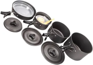 4-5 Person Camping Cookware Set Portable Outdoor Picnic Hiking Cookware Non-Stick Pot Cooking Pan Utensils Easy to Clean for Camping BBQ