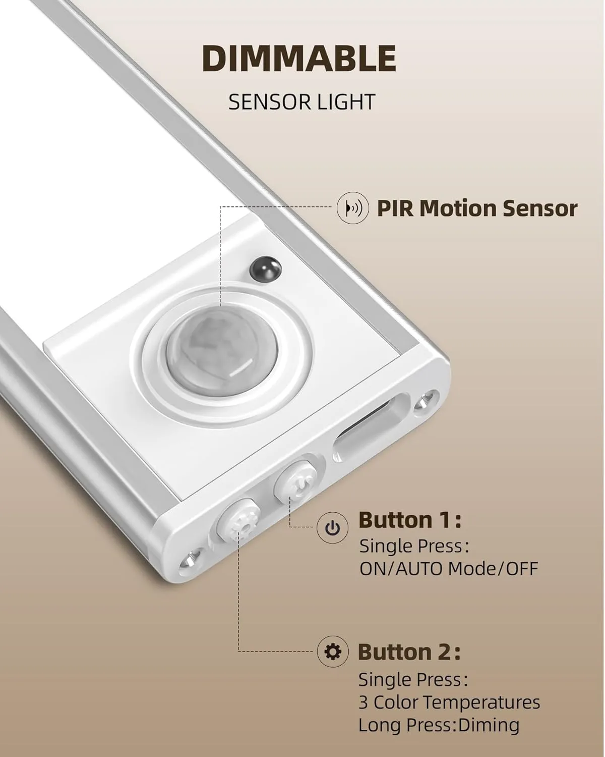 4-Pack Under Cabinet Lighting,LED Rechargeable Motion Sensor Light Indoor Battery Operated,3 Color Temps&Dimmable Closet Lights with Remote,Wireless Under Counter Lights for Kitchen Stairs