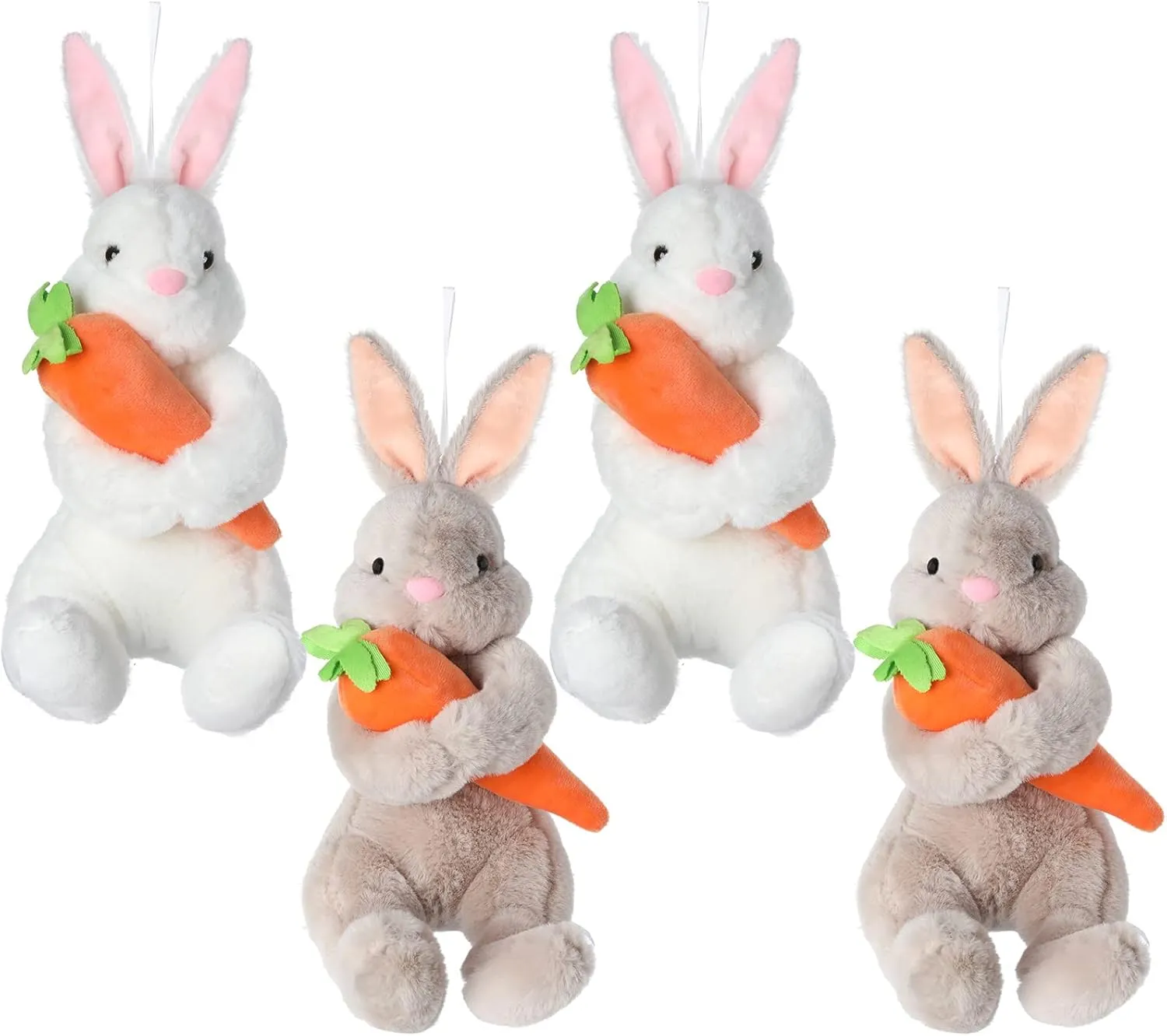 4 Pcs Easter Bunny Stuffed Animal Rabbit Plush Toys, 7.87 Inch Easter Bunny Plush for Easter Gifts Easter Eggs Filler or Easter Baskets Filler Wedding Party Favors