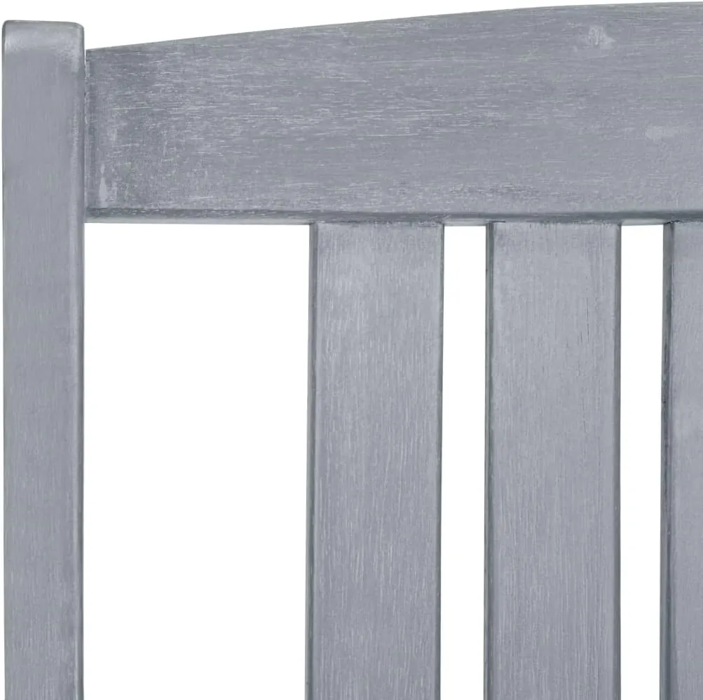 4-Piece Gray Acacia Wood Patio Chairs Set with Cushions, Outdoor Furniture Lounge Chairs for Backyard Poolside Deck Garden Dining