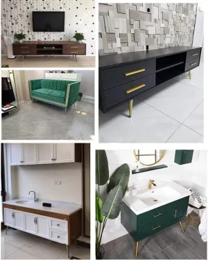 4 Pieces Furniture Legs Metal Bed Feet Support Anti-Slip Furniture Legs Oblique Cone Tube Table Legs Sofa Chairs TV Cabinet Cupboards Desks Armchairs Kitchen Feet Table Legs(35cm)