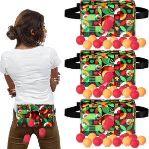 4 Set of Juneteenth Shaking Swing Balls Party Game, 4 Strap Shake Boxes, 80 Balls, Indoor Outdoor Family Games for African American Festivals, Kwanzaa, Holiday Celebrations(Hands of Unity)