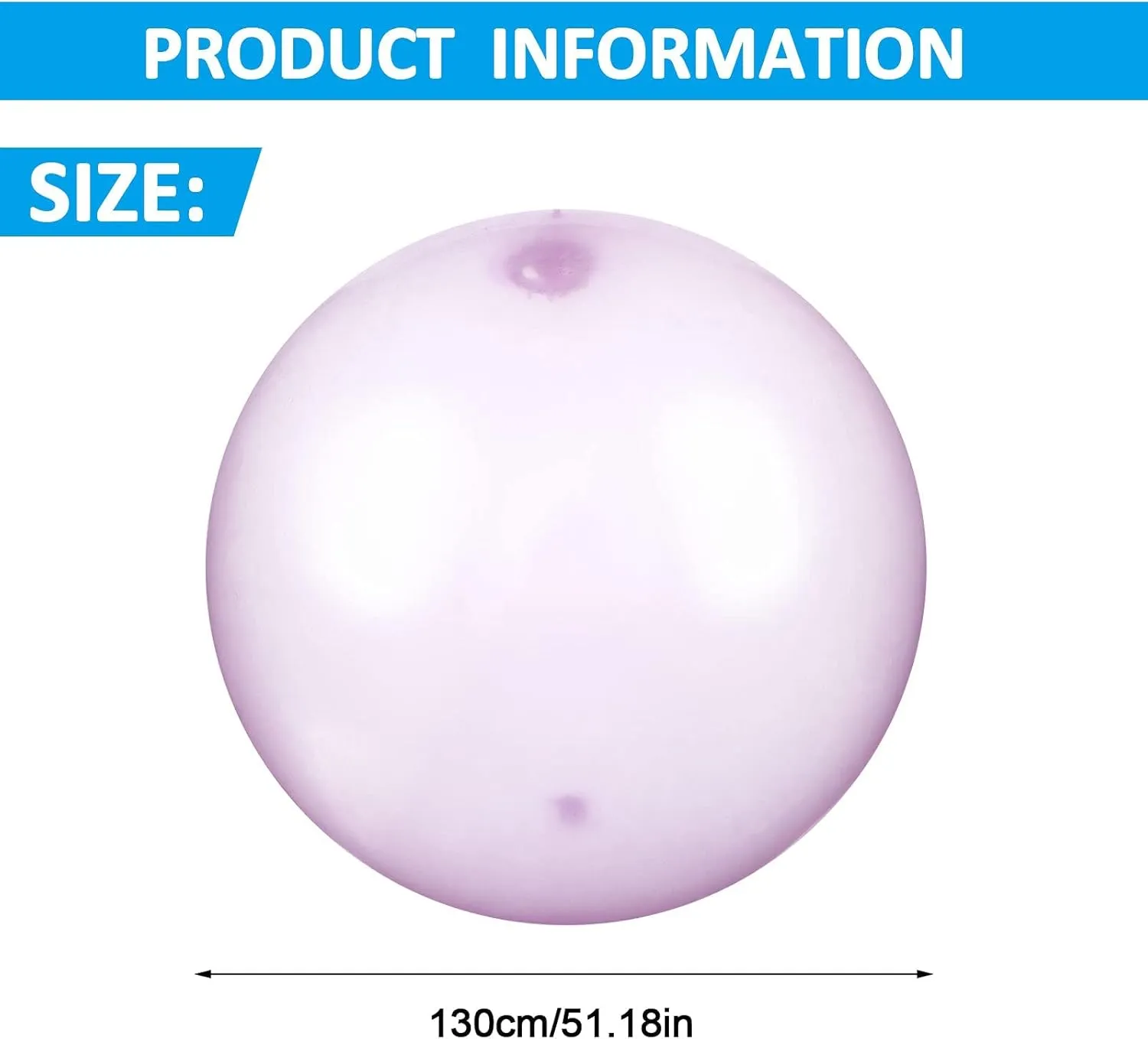 47'' Giant Water Bubble Ball water Filled Bubble Ball Transparent Bubble Balloon Inflatable Funny Toy Ball Inflatable Balls for Outdoor Indoor Play (purple)