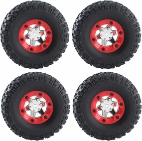 4 Pieces RC Wheels and Tires Set for 12428 RC 1/12 Scale Crawler