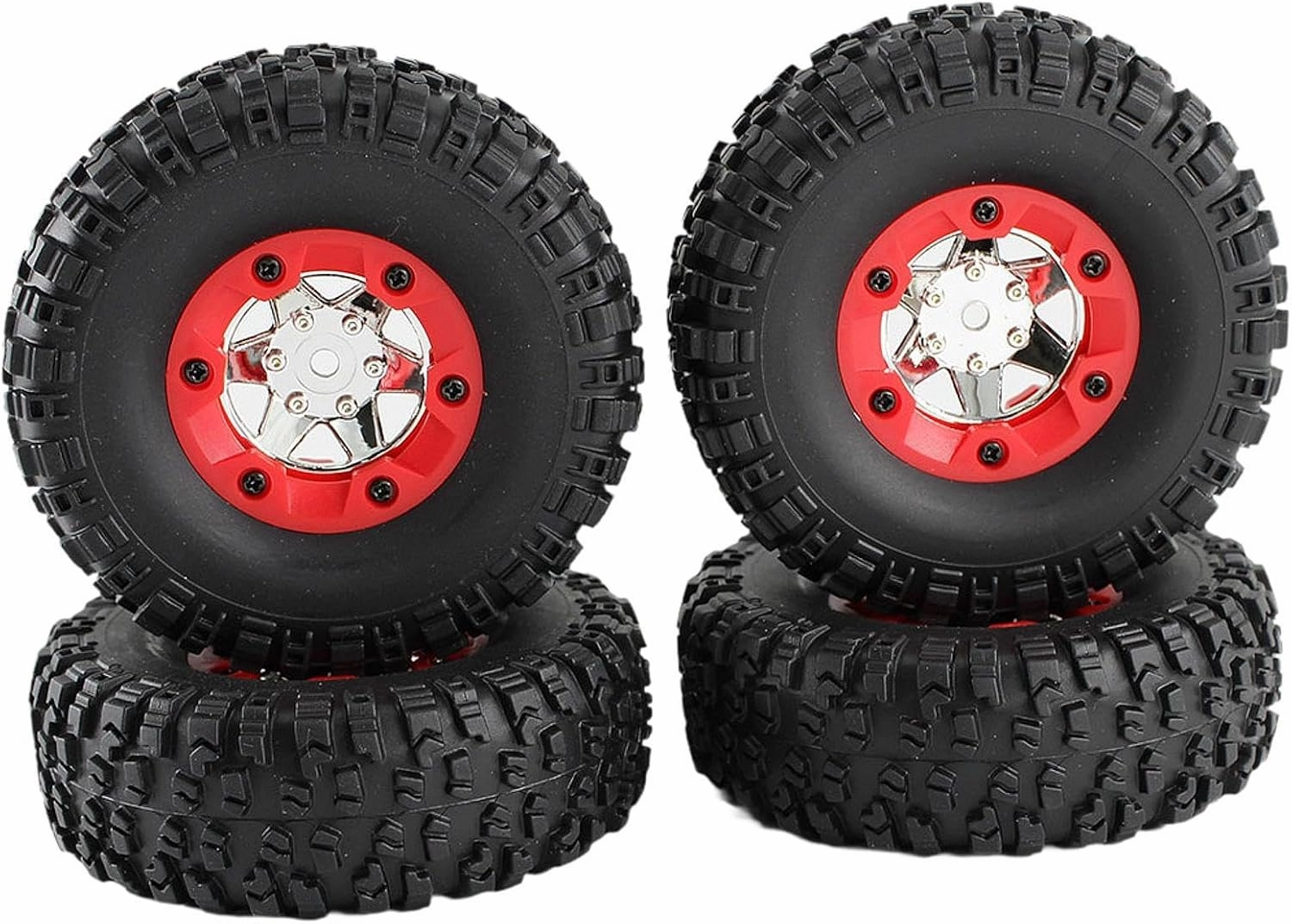 4Pcs RC Tire Wheels Tyres Set DIY Modified Sturdy Accessories Wheel Tires Replacement for 12427 12428 RC 1: 12 Scale RC Car