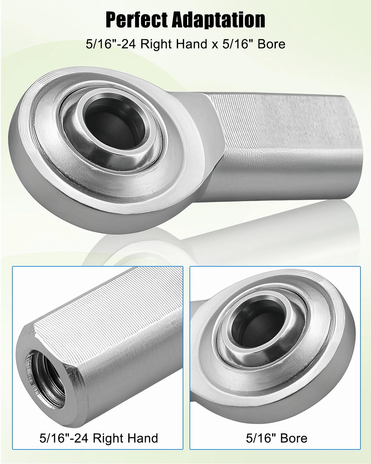 4PCS RH 5/16 x 5/16-24 Heim Joint Rod End Kit with Jam Nuts, Right Hand 5/16"- 24 Thread x 5/16" Bore Female Rod End Bearing Fit for Hydraulic Cylinders Machinery and Automotive Applications