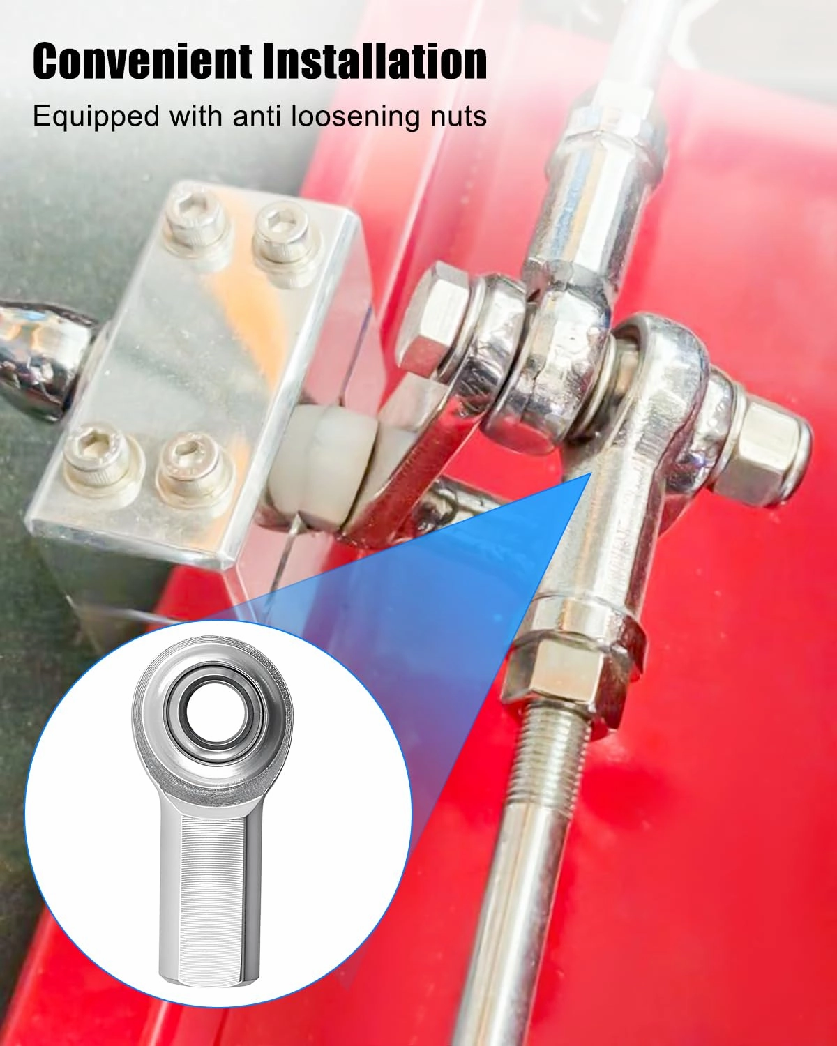 4PCS RH 5/16 x 5/16-24 Heim Joint Rod End Kit with Jam Nuts, Right Hand 5/16"- 24 Thread x 5/16" Bore Female Rod End Bearing Fit for Hydraulic Cylinders Machinery and Automotive Applications