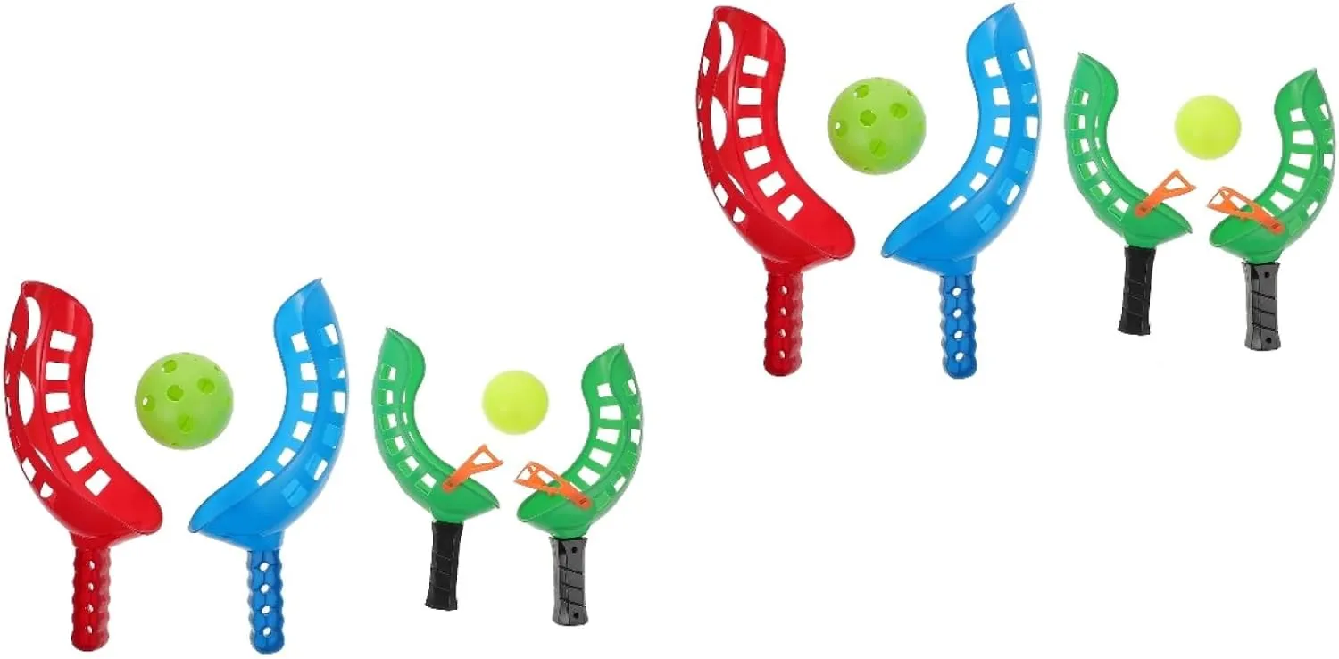 4sets with Throw of Adults Skills and Interactive, Plaything Launcher Ball Pop Toss Scoop Balls Summer Indoor Lacrosse Lawn Motor Fun, Catching Cup Baskets