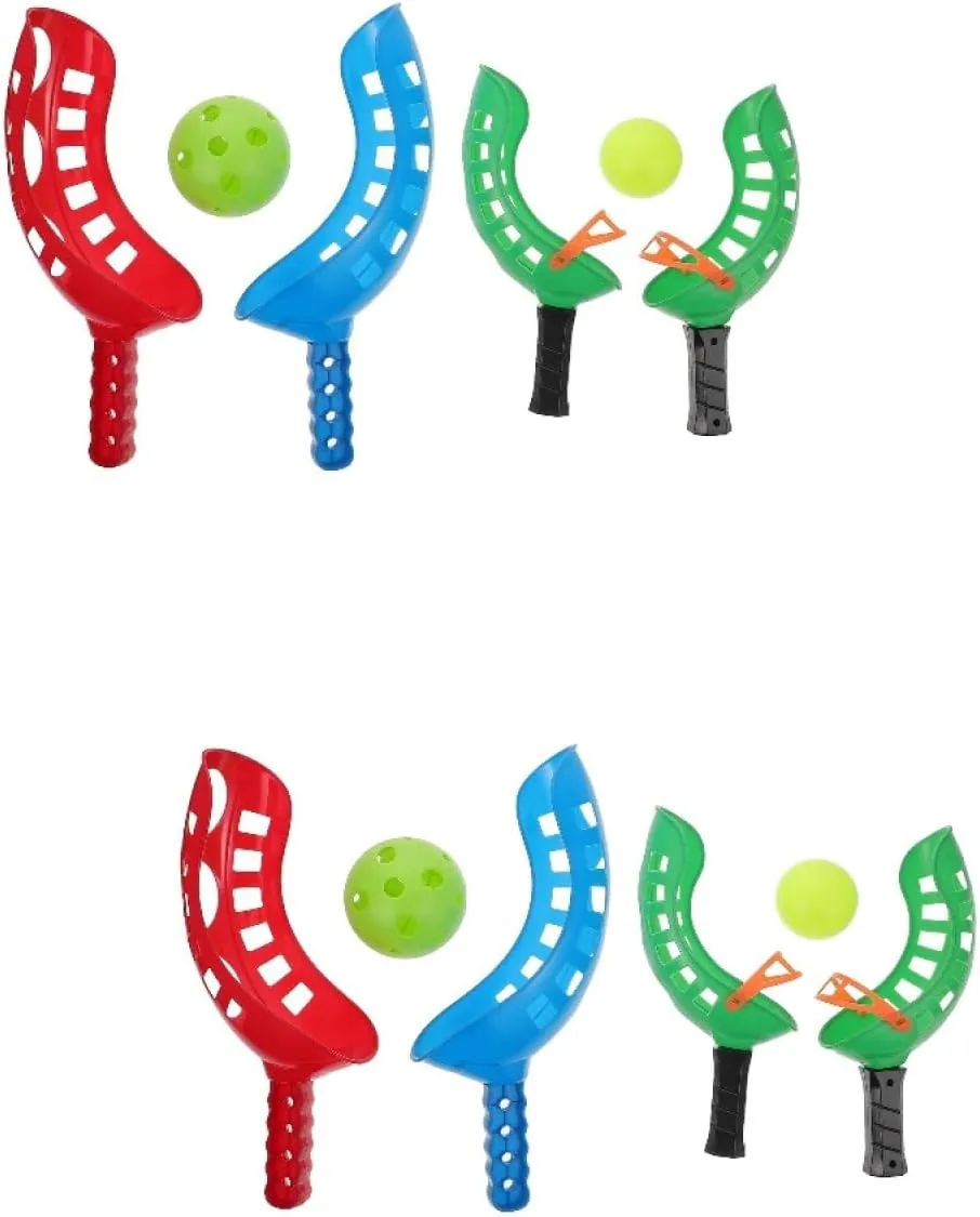 4sets with Throw of Adults Skills and Interactive, Plaything Launcher Ball Pop Toss Scoop Balls Summer Indoor Lacrosse Lawn Motor Fun, Catching Cup Baskets