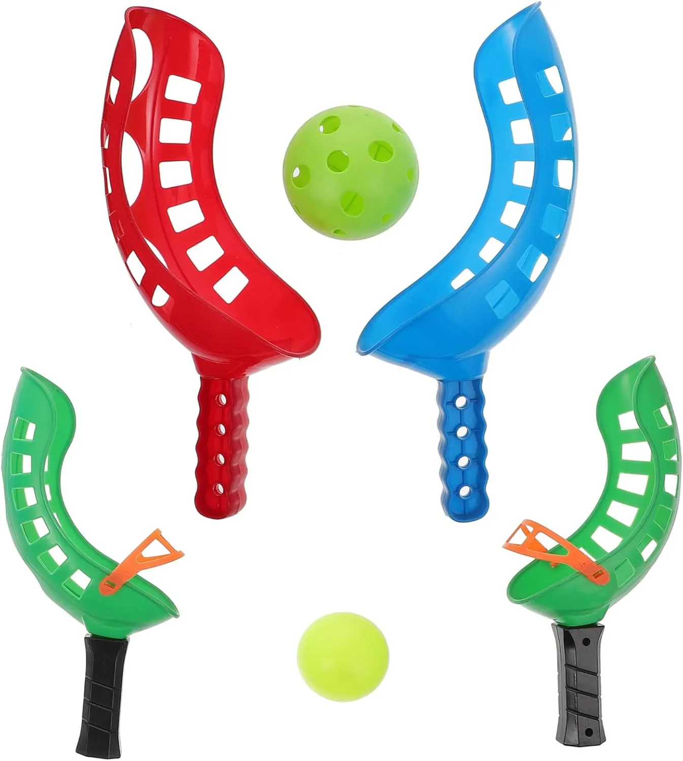 4sets with Throw of Adults Skills and Interactive, Plaything Launcher Ball Pop Toss Scoop Balls Summer Indoor Lacrosse Lawn Motor Fun, Catching Cup Baskets
