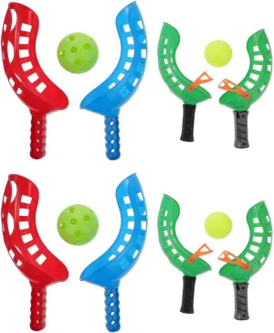 4sets with Throw of Adults Skills and Interactive, Plaything Launcher Ball Pop Toss Scoop Balls Summer Indoor Lacrosse Lawn Motor Fun, Catching Cup Baskets