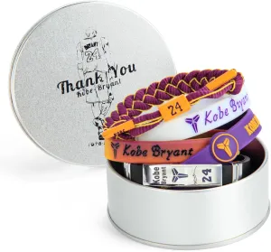 5 Pcs Sports Bracelets, Basketball Star Signature Wristbands, Adjustable Silicone Wristbands, Basketball Star Memorabilia Metal Gift Set - Ideal Fan Gift and collections