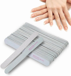 50Pcs Nail Files - 180/240 Grit Nail Art Buffering Files Double Sided Fingernail Files Professional Emery Boards Nail Care Files Manicure Pedicure Tools for Acrylic Artificial