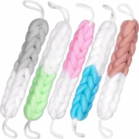 5-Piece Bath Sponge Set - Back Scrubber with Hand Straps - 2.8 oz Exfoliating Sponge for Back - Hygienic & Durable Shower Loofahs with Gift Box