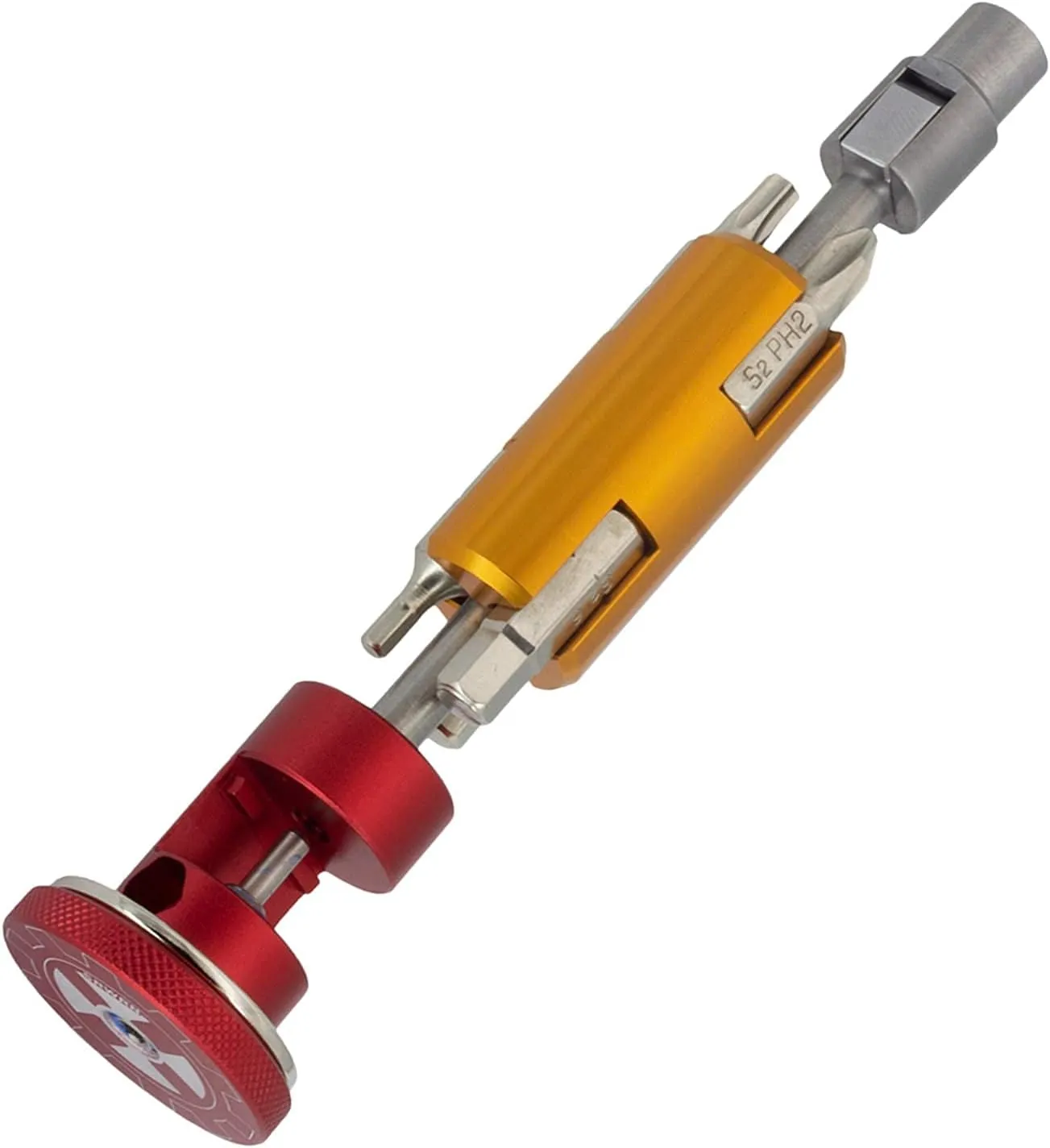 6-in-1 Bike Repair Tool Magnetic Can be Hidden in BB Mountain Road MTB Bicycle Multi-Tool T25 Wrench Hexagon 3/4/5/6mm Screwdriver (Red)