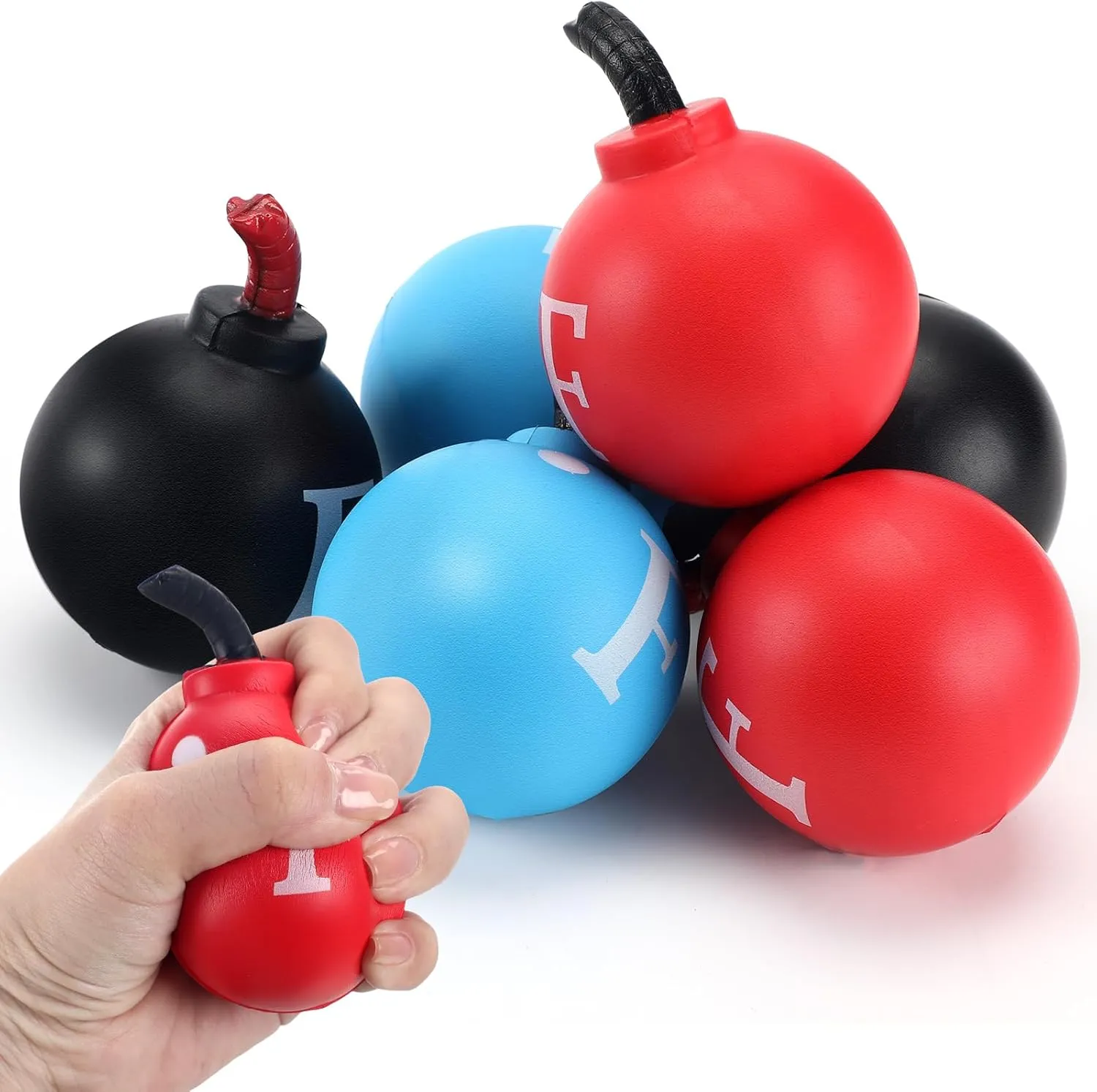 6 Pcs Bomb Stress Ball 2.5" Funny Stress Balls for Adults Funny Gag Gift Bulk for Adults Coworkers Party Favors