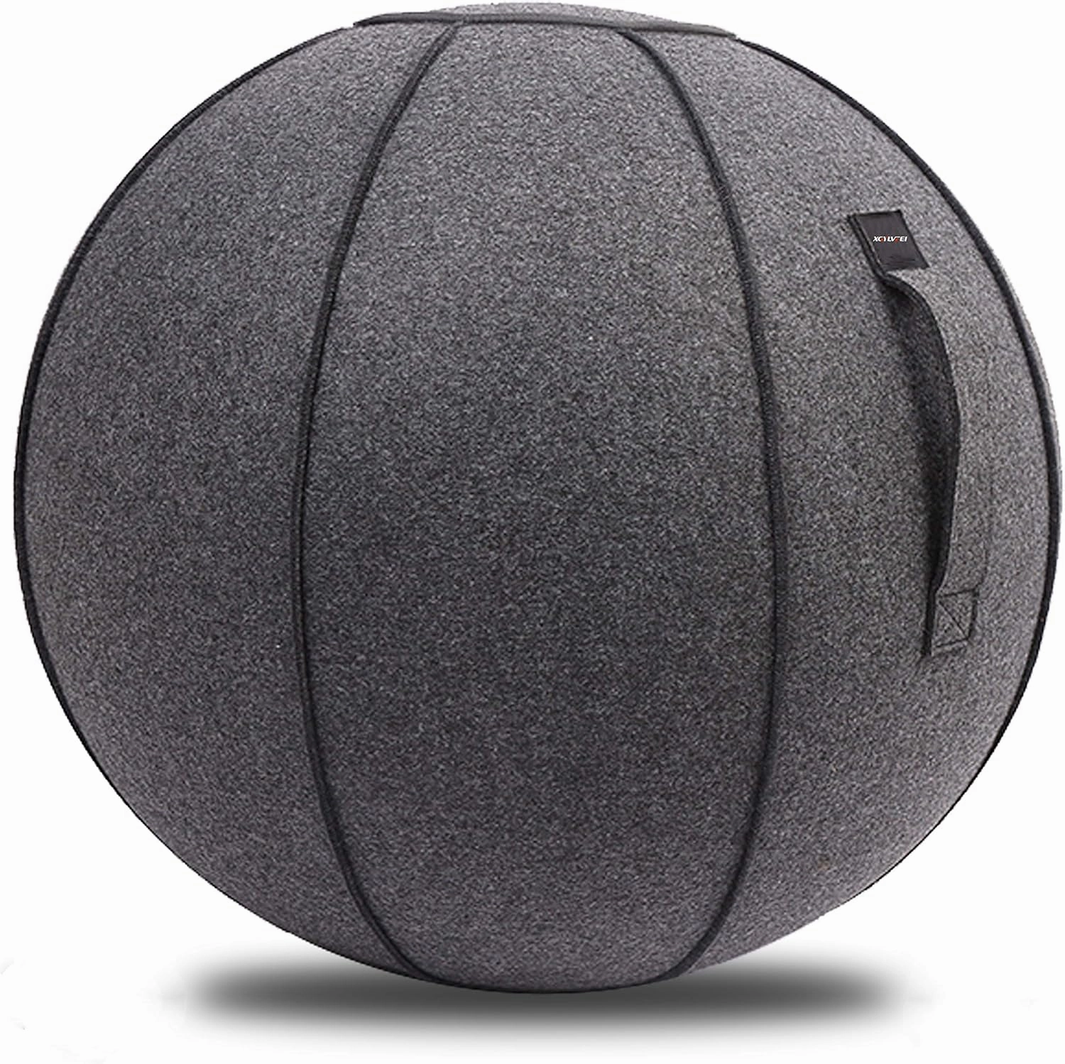 65cm Sitting Ball Chair for Office, Dorm, and Home, Pilates Exercise Yoga Ball with Cover, Lightweight Self-Standing Ergonomic Posture Activating Exercise Ball Solution with Handle and Pump