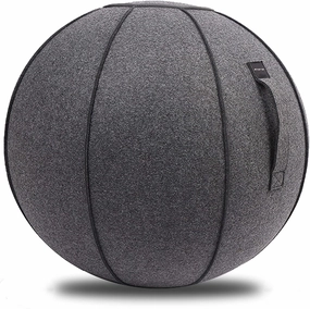 65cm Sitting Ball Chair for Office, Dorm, and Home, Pilates Exercise Yoga Ball with Cover, Lightweight Self-Standing Ergonomic Posture Activating Exercise Ball Solution with Handle and Pump