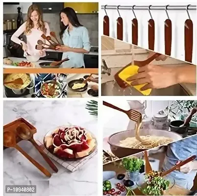 7 pcs Multispace Handicrafts Wooden Serving and Cooking Spoons
